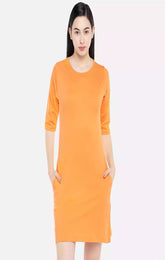 Golden Yellow Basic - Sukhiaatma Designer T-shirt Dress