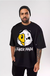 Fake Panda - Sukhiaatma Unisex Oversized Black T-shirt