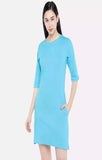 Aqua Blue Basic - Sukhiaatma Designer T-shirt Dress