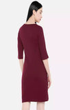 Maroon Basic - Sukhiaatma Designer T-shirt Dress