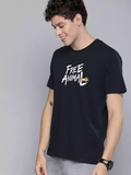 Free Animal - Sukhiaatma Unisex Graphic Printed Navy Blue T-shirt