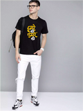MHJ - Hamreko Tumreko Unisex Graphic Printed RF Black T-shirt