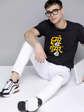 MHJ - Hamreko Tumreko Unisex Graphic Printed RF Black T-shirt