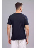 Marathit Bolycha - Sukhiaatma Unisex Marathi Graphic Printed Navy Blue T-shirt