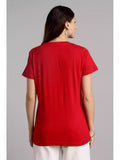 Rejected by - Sukhiaatma Female Fit Red T-shirt