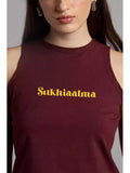 Sukhiaatma EN - Sukhiaatma High Neck Sleeveless Fitted Top