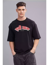 SA RETRO TYPO - Sukhiaatma Unisex Oversize Black T-shirt