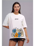 Aatmas' - Sukhiaatma Unisex Oversize White T-shirt