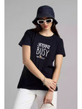 Ashakya Busy - Sukhiaatma Unisex Marathi Graphic Printed Black T-shirt