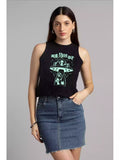 Aao chill kare - Sukhiaatma High Neck Sleeveless Fitted Top