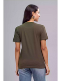 Aham Sarvagyani Olive - Sukhiaatma Unisex Graphic Printed T-shirt
