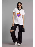 MHJ - Asa Livlay Unisex Graphic Printed RF White T-shirt
