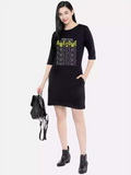 Born to be Awesome Black Sukhiaatma T-Shirt Dress