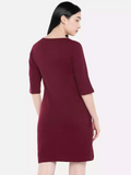 Basic design Maroon Sukhiaatma T-Shirt Dress