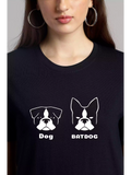 BatDog - Sukhiaatma Unisex Graphic Printed Navy Blue T-shirt