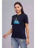 Bhatak Bhavni - Sukhiaatma Unisex Marathi Graphic Printed Navy Blue T-shirt