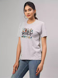 Bhatkanti - Sukhiaatma Unisex Marathi Graphic Printed GreyT-shirt