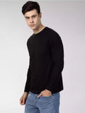 Black - Sukhiaatma Unisex Solid Full Sleeves T-shirt - Sukhiaatma