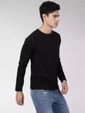 Black - Sukhiaatma Unisex Solid Full Sleeves T-shirt - Sukhiaatma