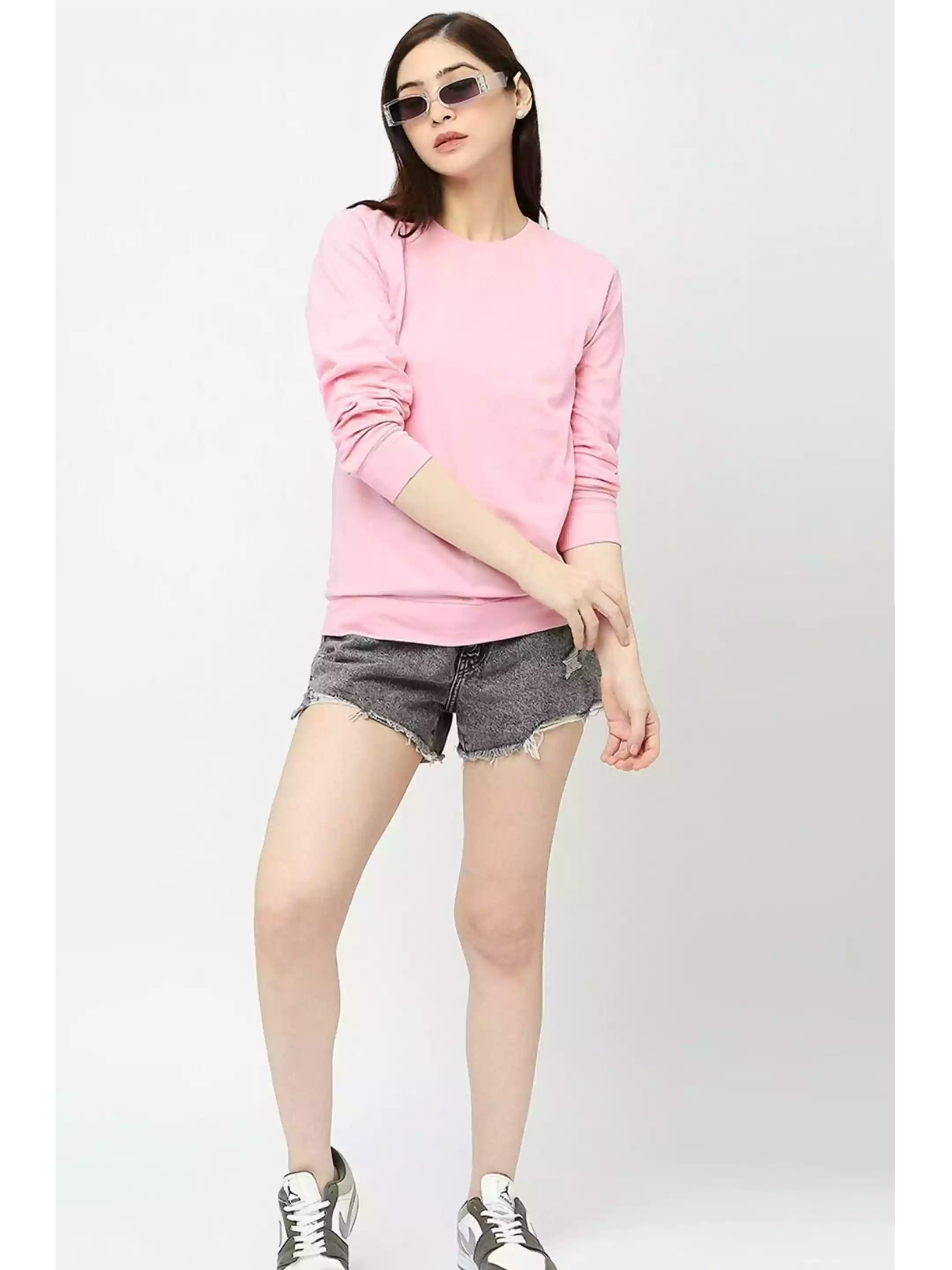 Baby Pink - Sukhiaatma Unisex Solid Sweatshirt - Sukhiaatma