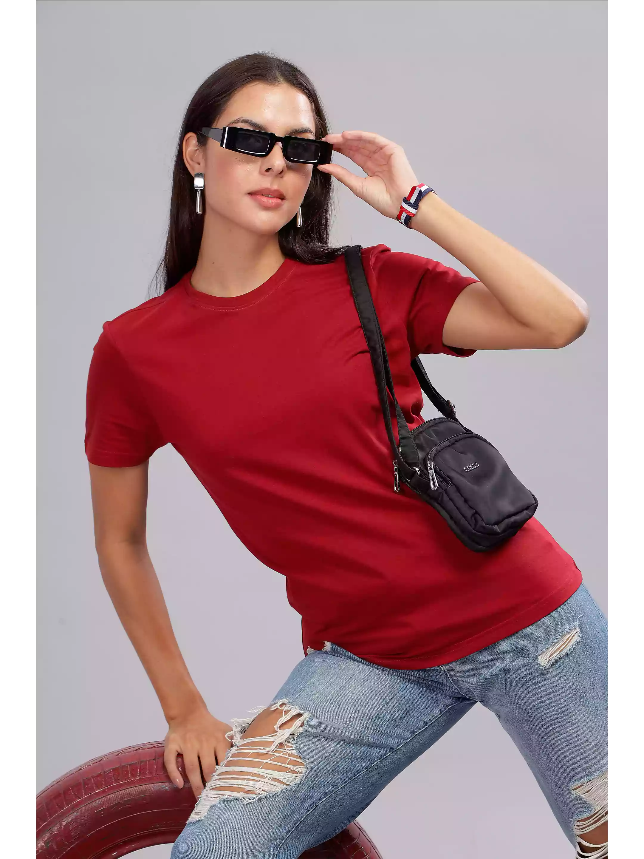 Burgundy - Sukhiaatma Unisex Basic T-shirt - Sukhiaatma