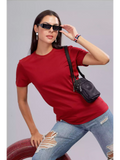 Burgundy - Sukhiaatma Unisex Basic T-shirt - Sukhiaatma