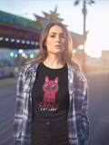 Cat Lady - Sukhiaatma Unisex Graphic Printed Black T-shirt