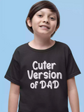 Cuter version of DAD - Sukhiaatma Unisex Graphic Printed Kids Black T-shirt