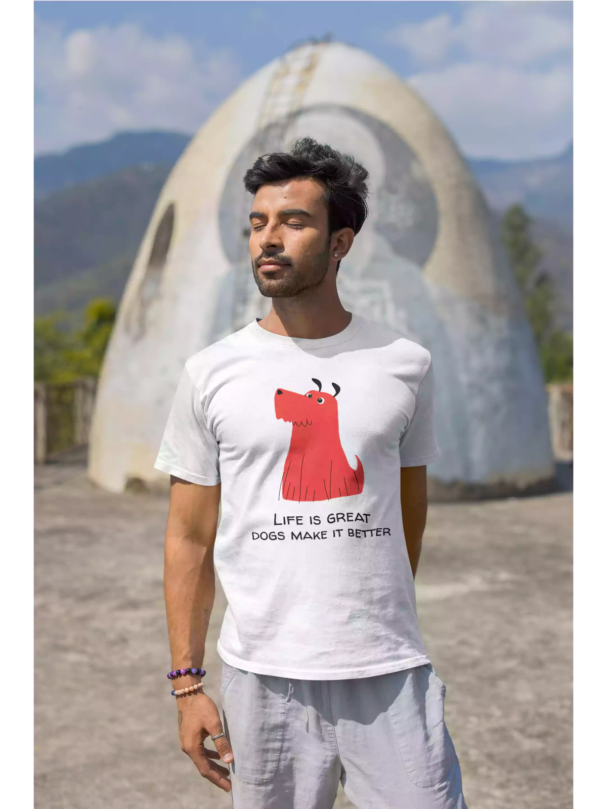 Life is Great - Sukhiaatma Unisex Graphic Printed White T-shirt