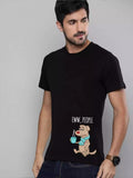 Eww People - Sukhiaatma Unisex Graphic Printed Black T-shirt