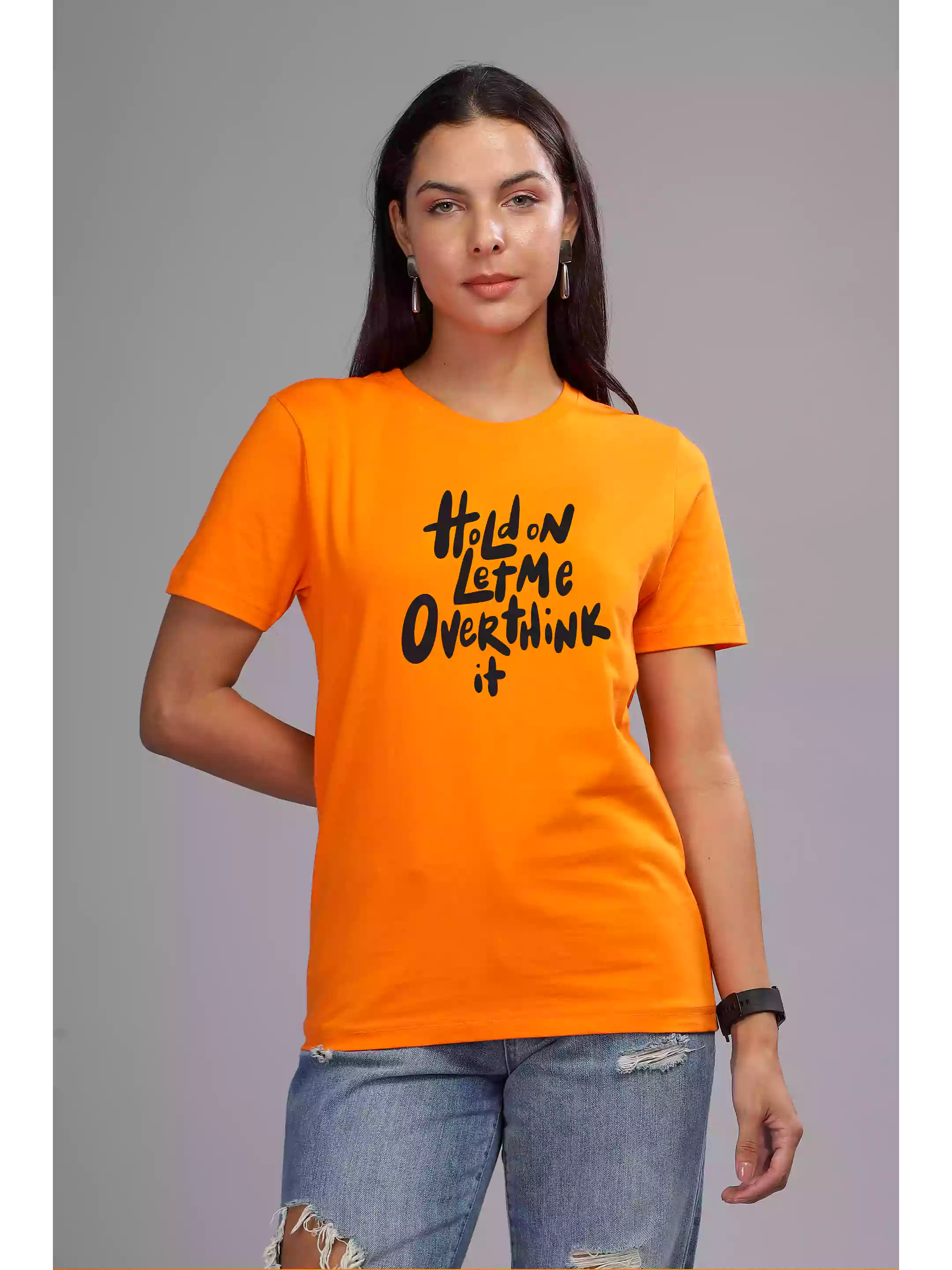 Hold on - Sukhiaatma Unisex Graphic Printed orange T-shirt - Sukhiaatma