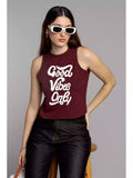 Good Vibes Only - Sukhiaatma High Neck Sleeveless Fitted Top