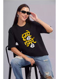 MHJ - Humreka Tumreka Unisex Graphic Printed OS Black T-Shirt