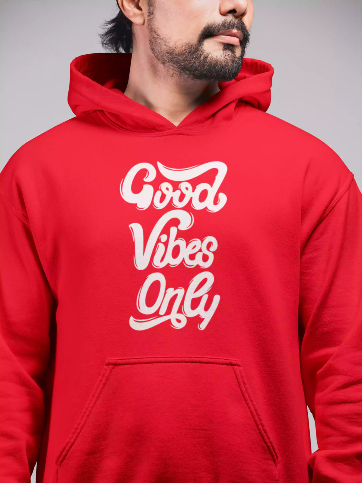 Good Vibes only Red Hoodie - Sukhiaatma Unisex Graphic Printed Hoodie