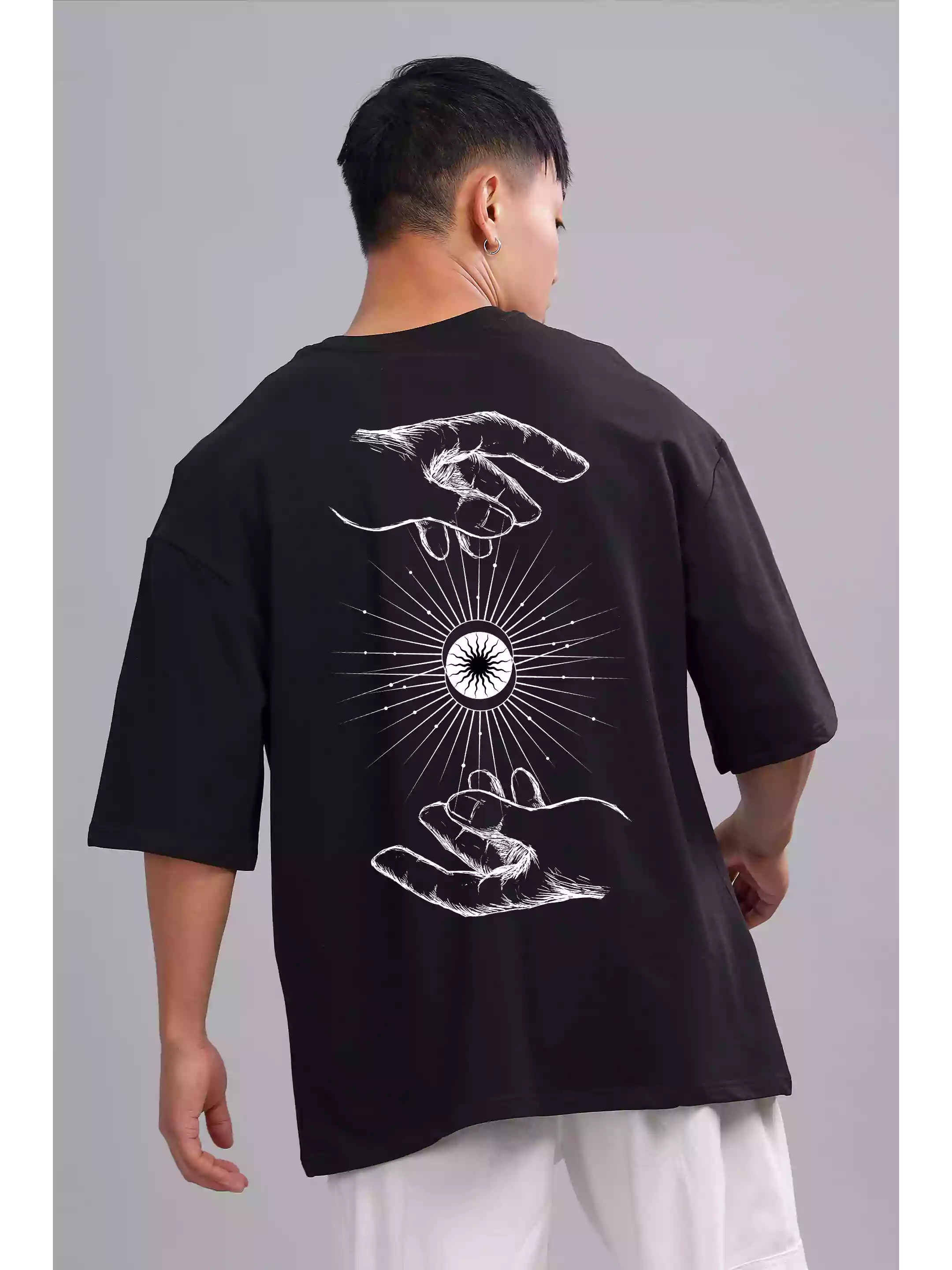 Illusion - Sukhiaatma Unisex Oversized Black T-shirt - Sukhiaatma