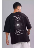 Illusion - Sukhiaatma Unisex Oversized Black T-shirt - Sukhiaatma