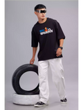 MHJ - Kai Samjliv Unisex Graphic Printed OS Black T-Shirt