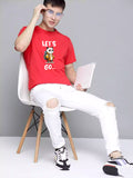 Let's Go - Sukhiaatma Unisex Graphic Printed Red T-shirt