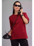 Solid Maroon Over sized - Sukhiaatma Unisex T-shirt - Sukhiaatma