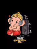 Noise cancellation - Black - Sukhiaatma Ganpati T-shirt