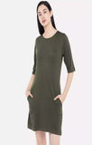 Olive Green Basic - Sukhiaatma Designer T-shirt Dress