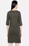 Olive Green Basic - Sukhiaatma Designer T-shirt Dress