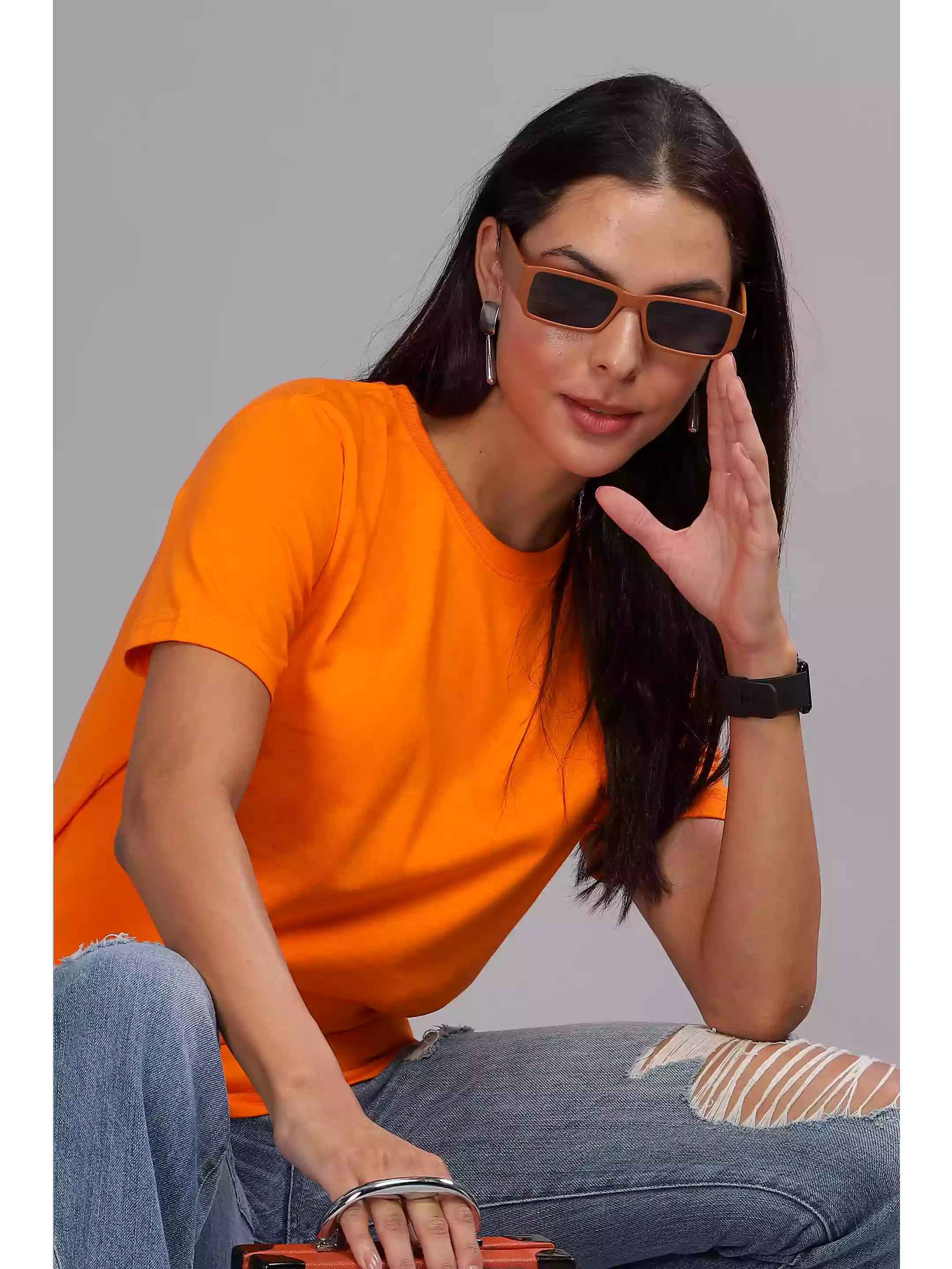 Orange - Sukhiaatma Unisex Basic T-shirt - Sukhiaatma