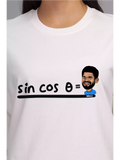 MHJ - Sin Cos Theta Unisex Graphic Printed OS WhiteT-Shirt