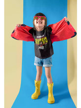 MHJ - SuperPower Kids Graphic Printed Black T-shirt