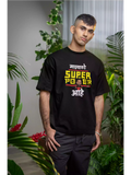 MHJ - Superpower Unisex Graphic Printed OS Black T-Shirt