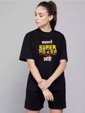 MHJ -Superpower Unisex Oversized Black Co-ord