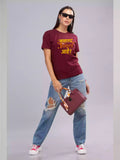MHJ - Talent Unisex Graphic Printed RF Maroon T-shirt - Sukhiaatma