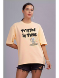 Trapped - Sukhiaatma Unisex Oversized Peach T-shirt