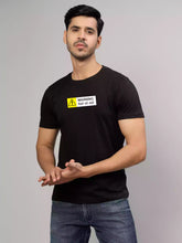 Warning - Sukhiaatma Unisex Marathi Graphic Printed Black T-shirt